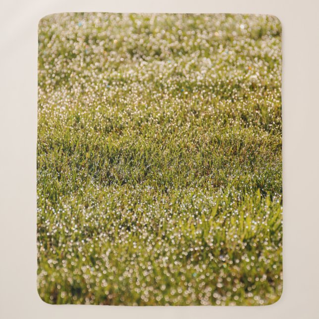 Fresh spring green grass background, with bokeh ef sherpa blanket (Front)