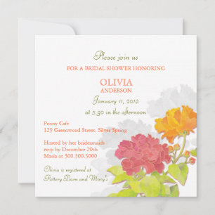 Fresh Spring Peony Bridal Shower Invitation