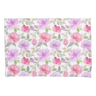 Fresh Spring Vibe: Pink and Purple Floral Design Pillowcase