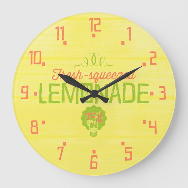 Fresh Squeezed Lemonade Large Clock (Front)