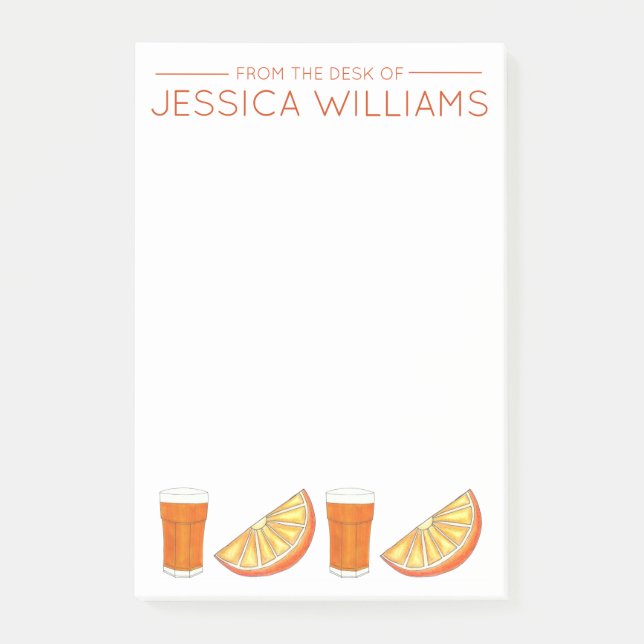 Fresh Squeezed OJ Orange Juice Citrus Fruit Slice Post-it Notes (Front)