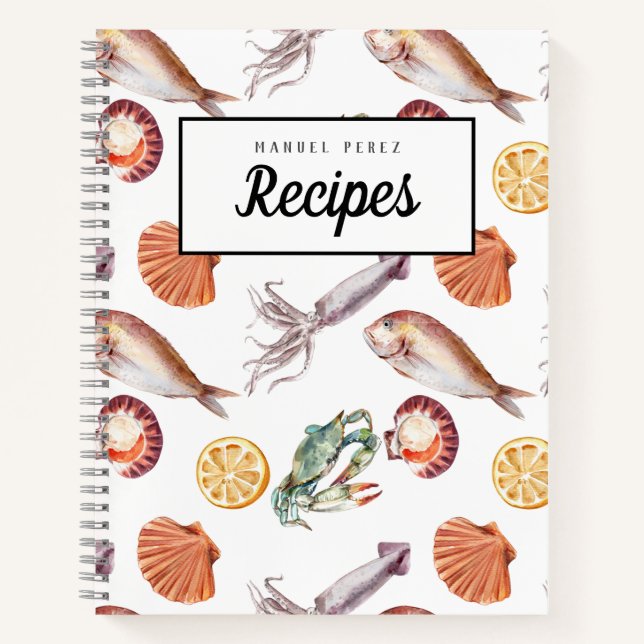 Fresh Squid & Seafood Customisable Recipe Book (Front)