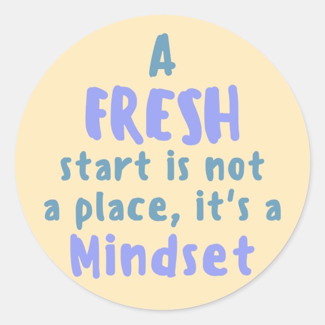 Fresh Start Classic Round Sticker (Front)