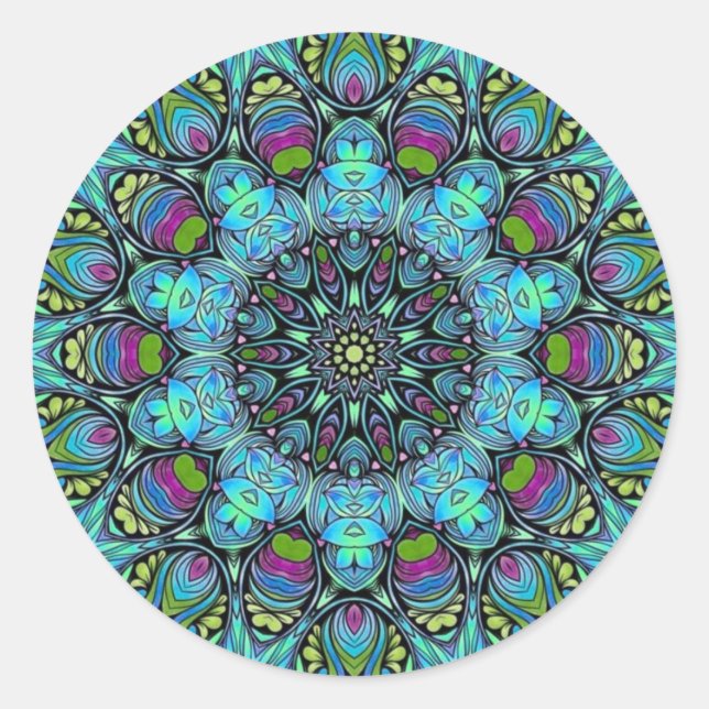 Fresh Start Mandala  Classic Round Sticker (Front)