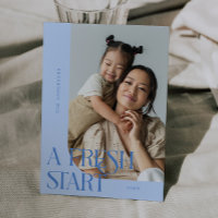 Fresh Start New Year Icy Blue Curved Frame Photo