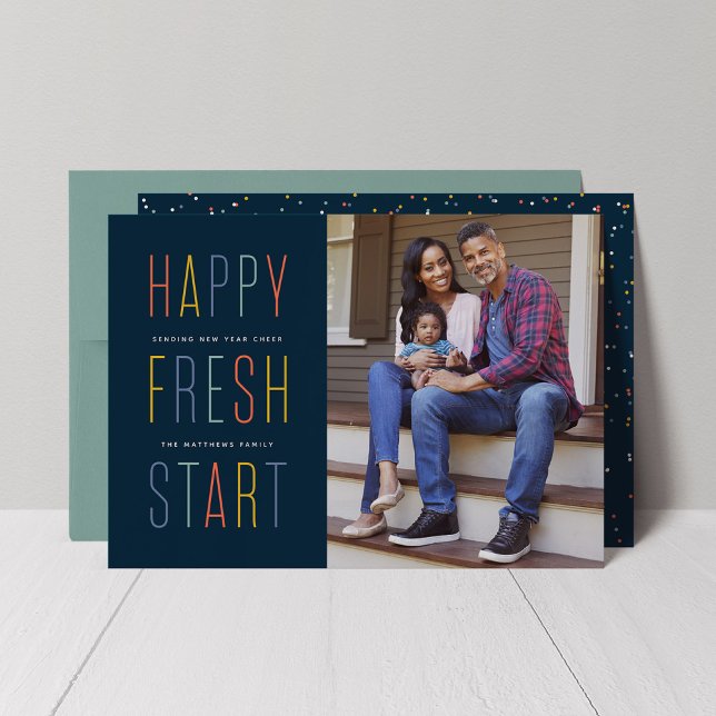 Fresh start new year navy moving announcement (Creator Uploaded)