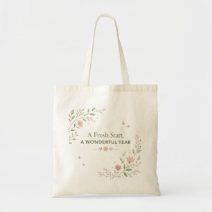 Fresh Start Teacher Back to School Floral Tote Bag