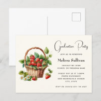 Fresh Strawberries in a Wicker Basket Graduation