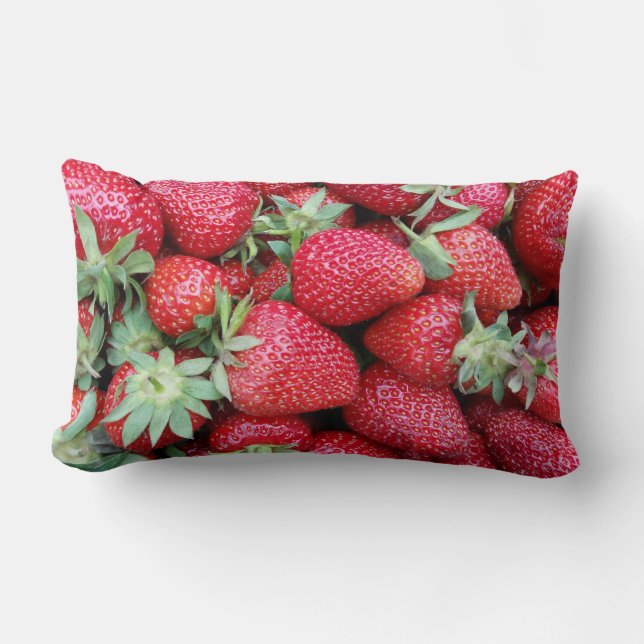 fresh strawberries lumbar cushion (Front)