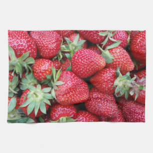 fresh strawberries tea towel