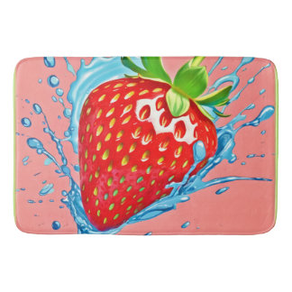 Fresh Strawberry Burst Bath Mat