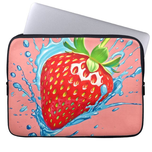 Fresh Strawberry Burst Laptop Sleeve (Front)