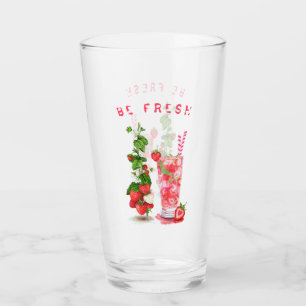 Fresh Strawberry Cool Drink Glass