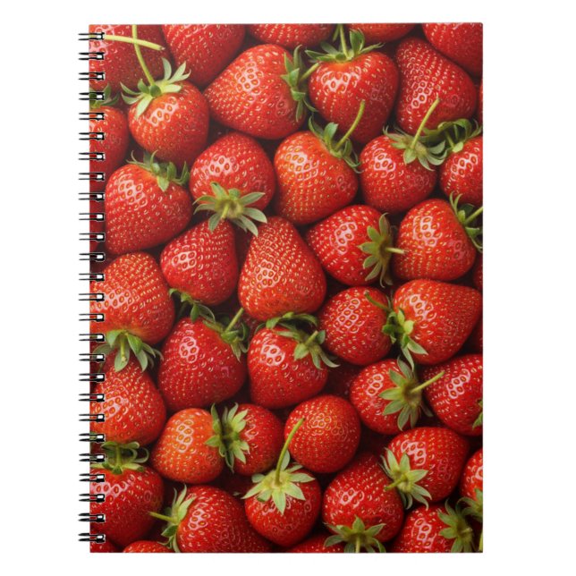 Fresh Strawberry Fields Repeating Pattern Notebook (Front)
