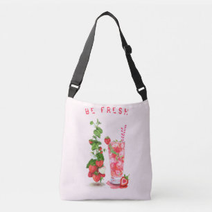 Fresh Strawberry Juice Cool Drink - Summer Crossbody Bag