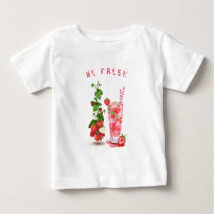 Fresh Strawberry Juice Cool Drink - Summer Fruit Baby T-Shirt