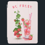 Fresh Strawberry Juice Cool Drink - Summer Fruits  iPad Air Cover<br><div class="desc">Fresh Strawberry Juice Cool Drink - Summer Fruits Drawing Nature Health - Choose / Add Your Unique Text / Font / Colour - Make Your Special Gift - Resize and move or remove and add elements / image with customisation tool ! - Drawing and Design by MIGNED. You can also...</div>