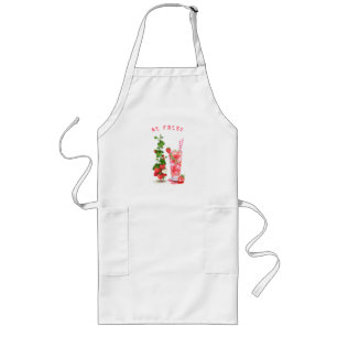 Fresh Strawberry Juice Cool Drink - Summer Fruits Long Apron