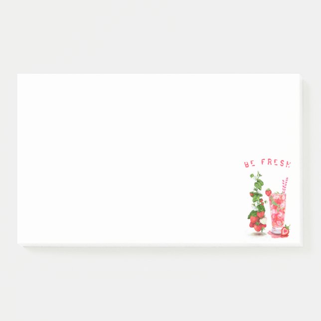 Fresh Strawberry Juice Cool Drink - Summer Fruits  Post-it Notes (Front)