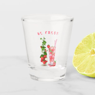 Fresh Strawberry Juice Cool Drink - Summer Fruits  Shot Glass