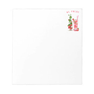 Fresh Strawberry Juice Cool Drink - Summer Time Notepad