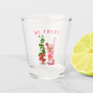 Fresh Strawberry Juice Cool Fruits Drink - Summer Shot Glass