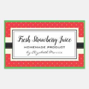 Fresh strawberry juice homemade product label