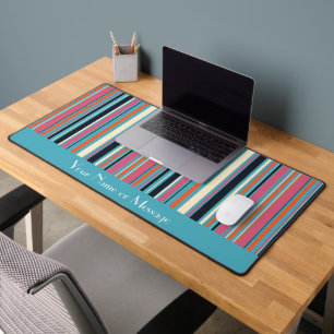 Fresh Stripe Pattern Personalised Desk Mat