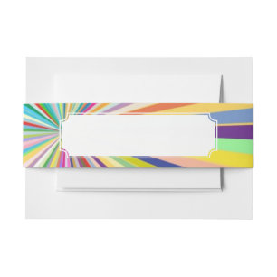 Fresh striped background invitation belly band