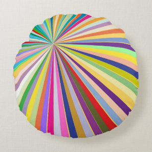 Fresh striped background round cushion