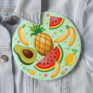 Fresh Summer Fruits Pattern 6 Cm Round Badge