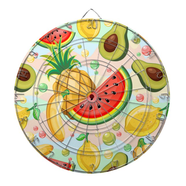 Fresh Summer Fruits Pattern Dartboard (Front)
