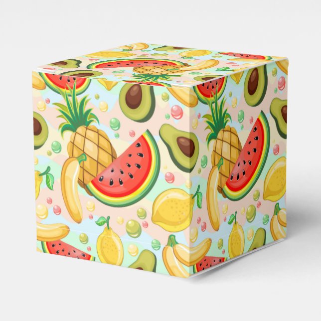 Fresh Summer Fruits Pattern Favour Box (Front Side)