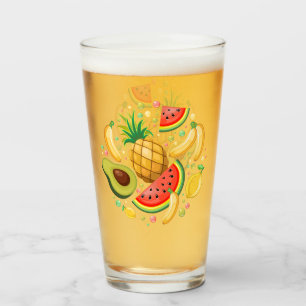 Fresh Summer Fruits Pattern Glass
