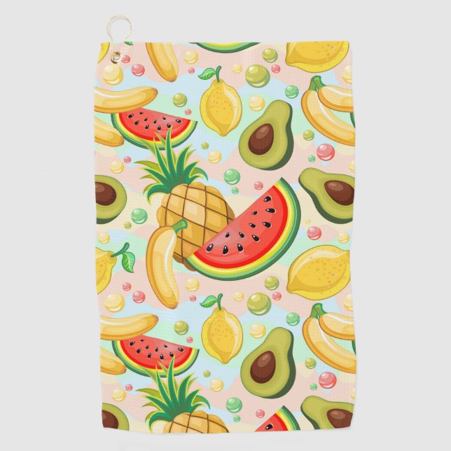 Fresh Summer Fruits Pattern Golf Towel (Front)