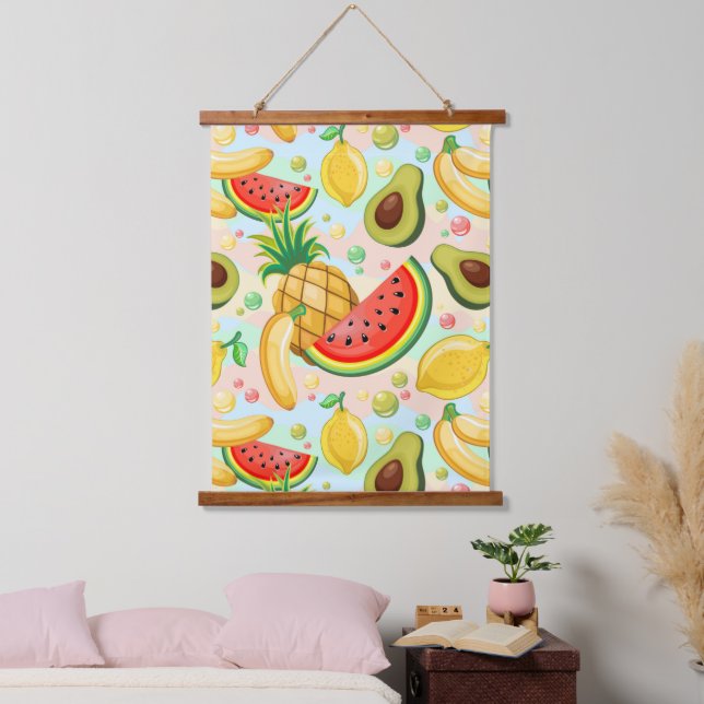 Fresh Summer Fruits Pattern Hanging Tapestry (Bedroom)