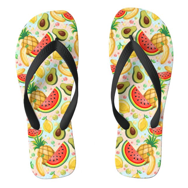 Fresh Summer Fruits Pattern Jandals (Footbed)