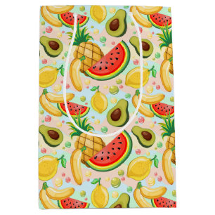 Fresh Summer Fruits Pattern Medium Gift Bag