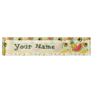 Fresh Summer Fruits Pattern Nameplate