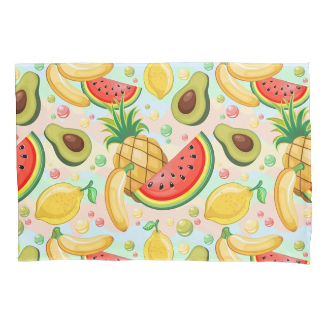 Fresh Summer Fruits Pattern Pillowcase (Front)