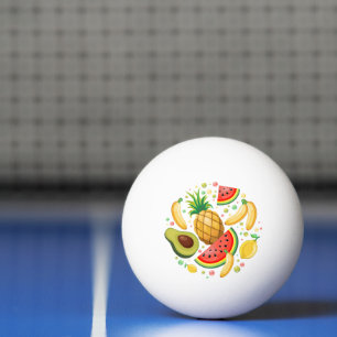 Fresh Summer Fruits Pattern Ping Pong Ball
