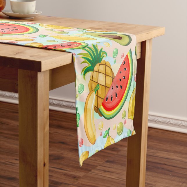 Fresh Summer Fruits Pattern Short Table Runner (In Situ)