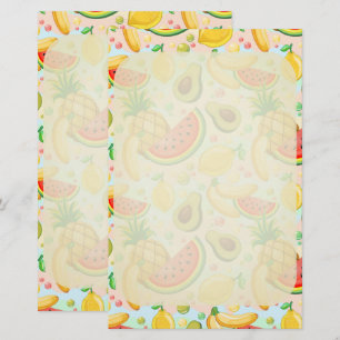 Fresh Summer Fruits Pattern Stationery