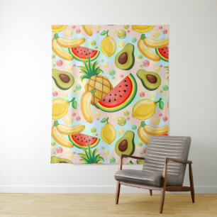 Fresh Summer Fruits Pattern Tapestry