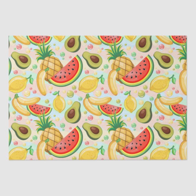 Fresh Summer Fruits Pattern Tissue Paper (Front)