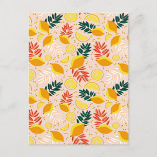  Fresh Summer Gold Lemon Fruit Holiday Postcard