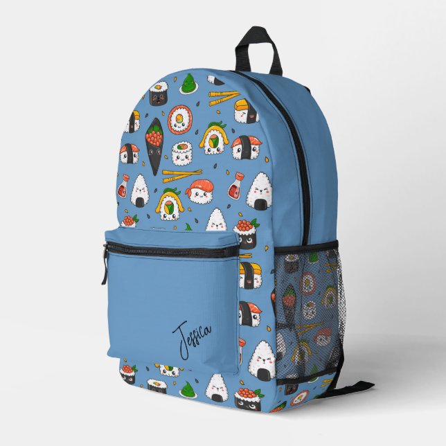 Fresh Sushi Printed Backpack (Back Corner Right)