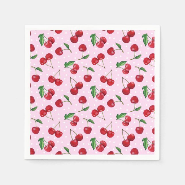 Fresh Sweet Cherries Napkin (Front)