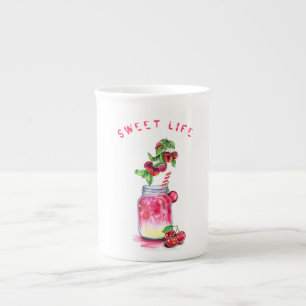 Fresh Sweet Cherry Juice Cool Drink - Summer Party Bone China Mug