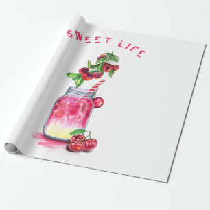 Fresh Sweet Cherry Juice Cool Drink - Summer Party Wrapping Paper